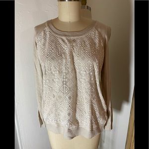 Anthropologie Aztec lace front sweater